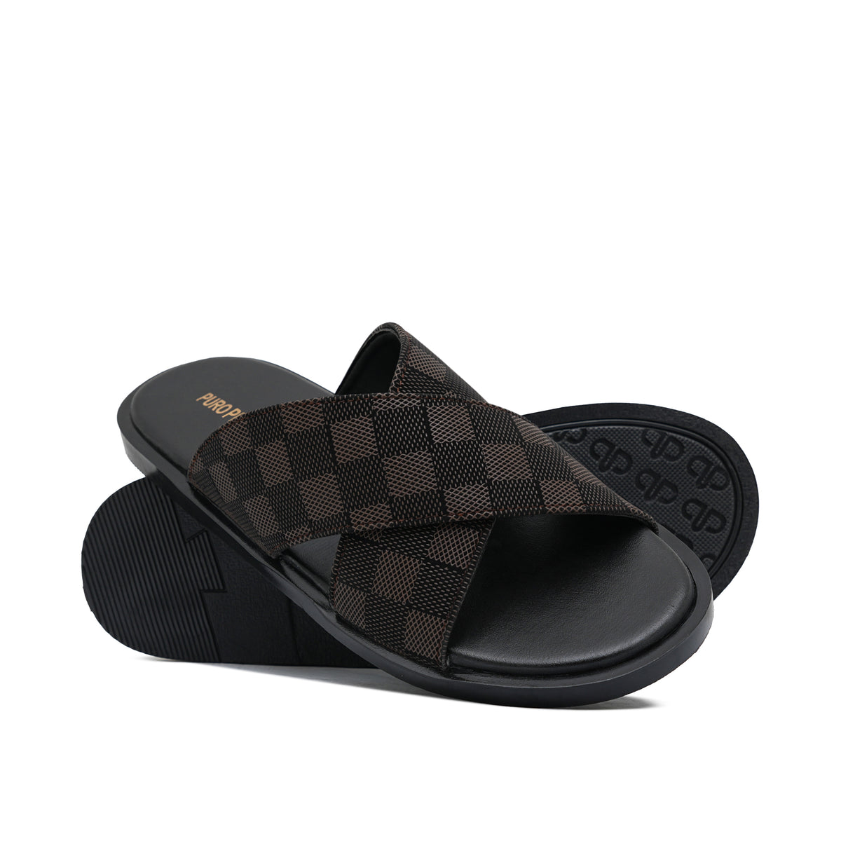 Brown Check Slipper SZ15