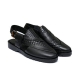 Black Leather Sandal Da19