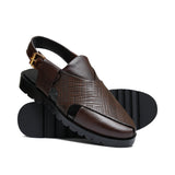Brown Leather Sandal Da01