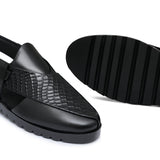 Black Leather Sandal Da08