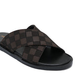Brown Check Slipper SZ15