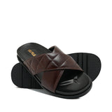 Brown Cross Slipper SA153