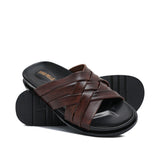 Brown Six Strap Slipper SA160