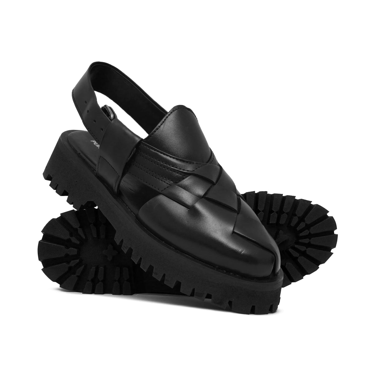 Black Cut Sandal CU58