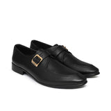 Black Singal Monk Leather Shoe PJ18