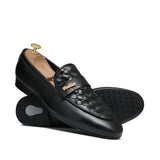 Black Top Woven Leather Shoe PJ26