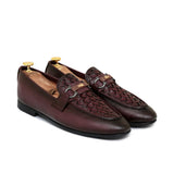 Maroon Folding Shoe with Elegant Buckle PA49