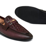 Maroon Folding Shoe with Elegant Buckle PA49