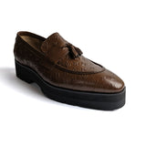 Men Formal Handmade Premium HIgh Sole Brown Tassle Shoe
