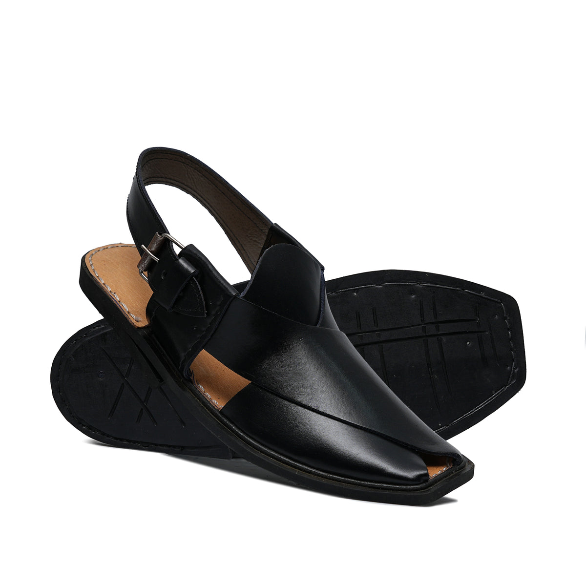 Black Leather Sandal GT23