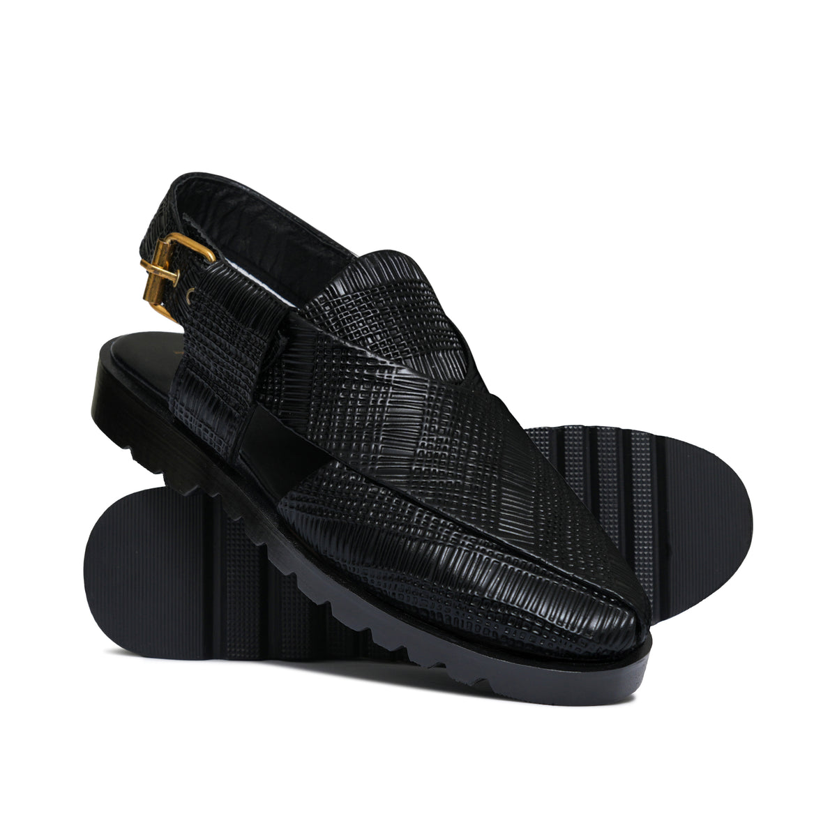 Black Leather Sandal Da20