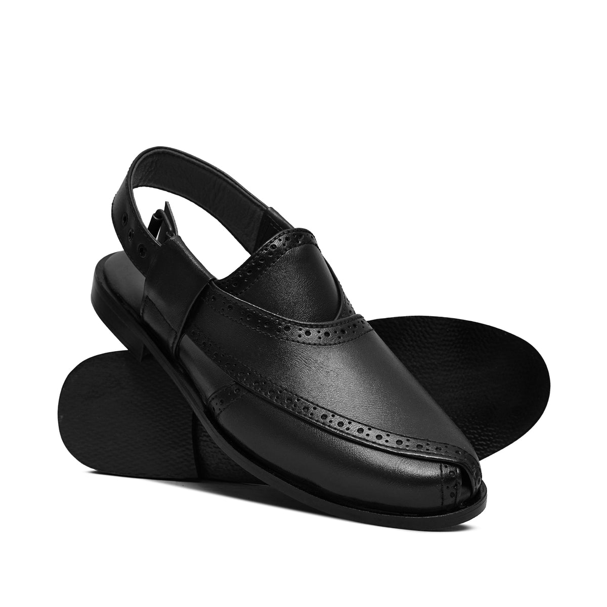 Black Leather Sandal GT16
