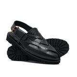 Black Croc Cut Sandal DJ06