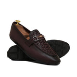 Maroon Folding Shoe with Elegant Buckle PA49