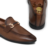 Textured Brown 2-Tone Slip-On Shoe PA44