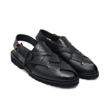 Black Croc Cut Sandal DJ06