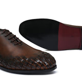 Brown Woven Oxford Shoe FZ57