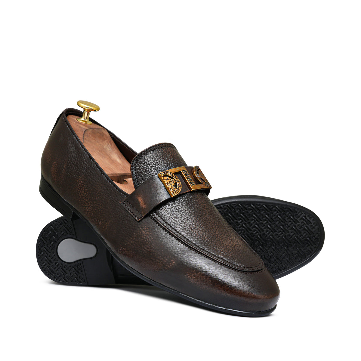 Brown Leather Elegant Shoe PJ07