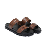 Brown double belt Slipper SA126