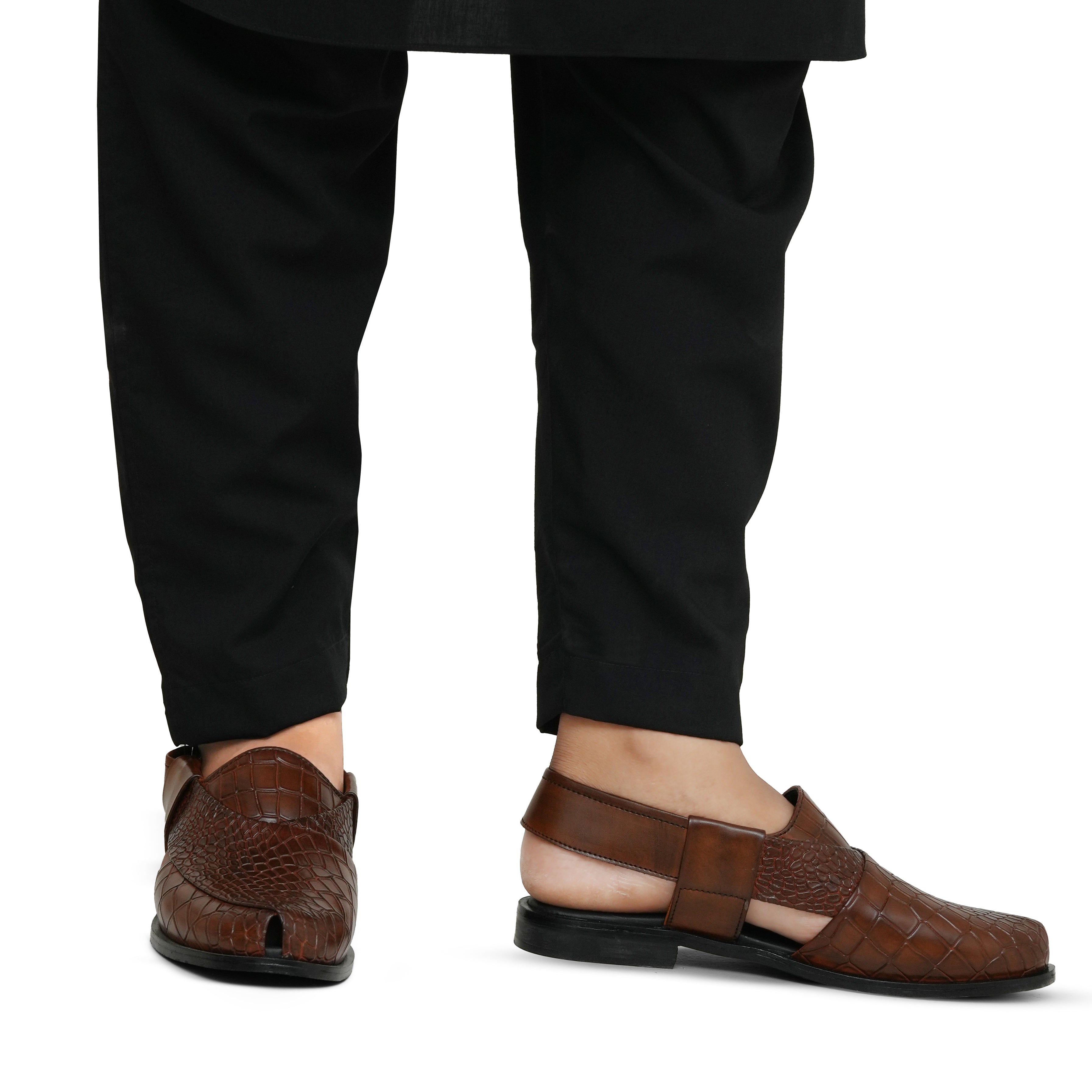 Brown Croc Peshawari Chappal DZ21