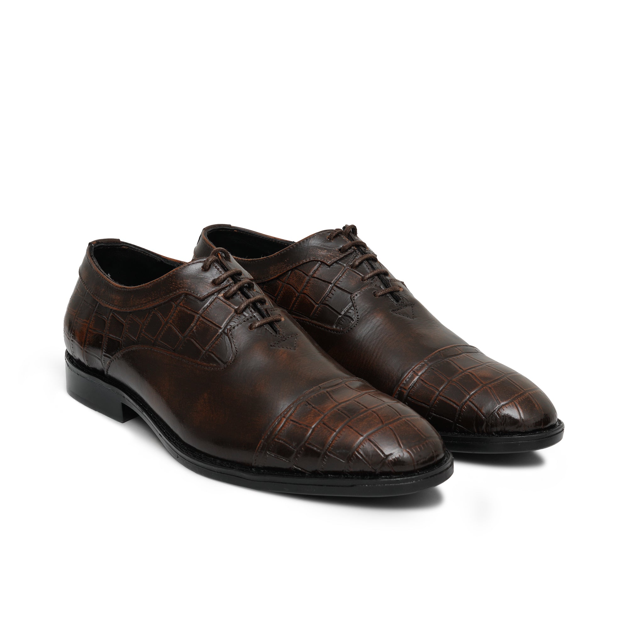 Croc Leather Lace Shoe Pz01