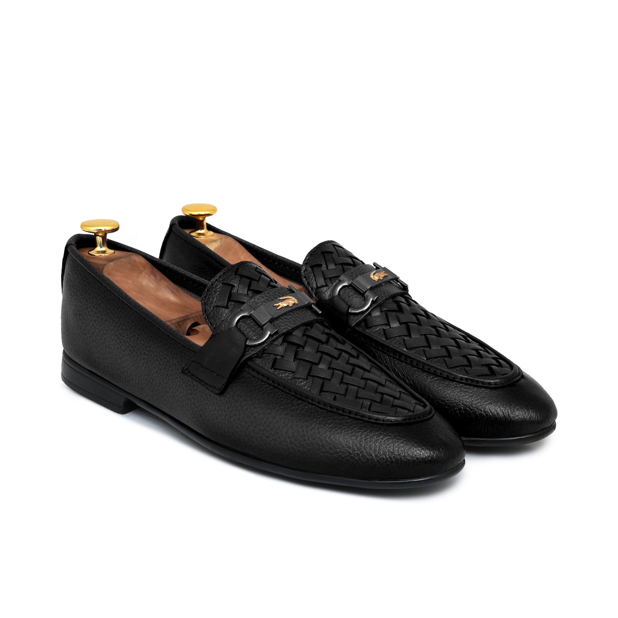 Black Folding Shoe with Elegant Buckle PA52