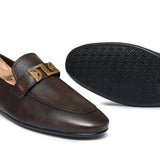 Brown Leather Elegant Shoe PJ07