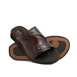 Dual-Buckle Brown Formal Slipper SA62