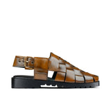 Tan Croc Leather Peshawari Chappal DZ48