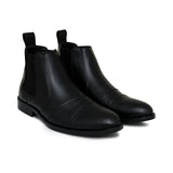 Black Elegant Leather Chelsea Boots PD02