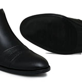 Black Elegant Leather Chelsea Boots PD02