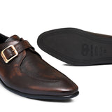 Brown Singal Monk Leather Shoe PJ19