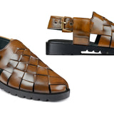 Tan Croc Leather Peshawari Chappal DZ48