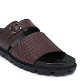 Brown Croc Slipper SA127
