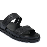 Black double belt Slipper SA125
