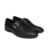 Black Singal Monk Leather Shoe PJ18