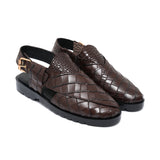 Brown Croc Peshawari Chappal Da32