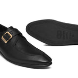 Black Singal Monk Leather Shoe PJ18