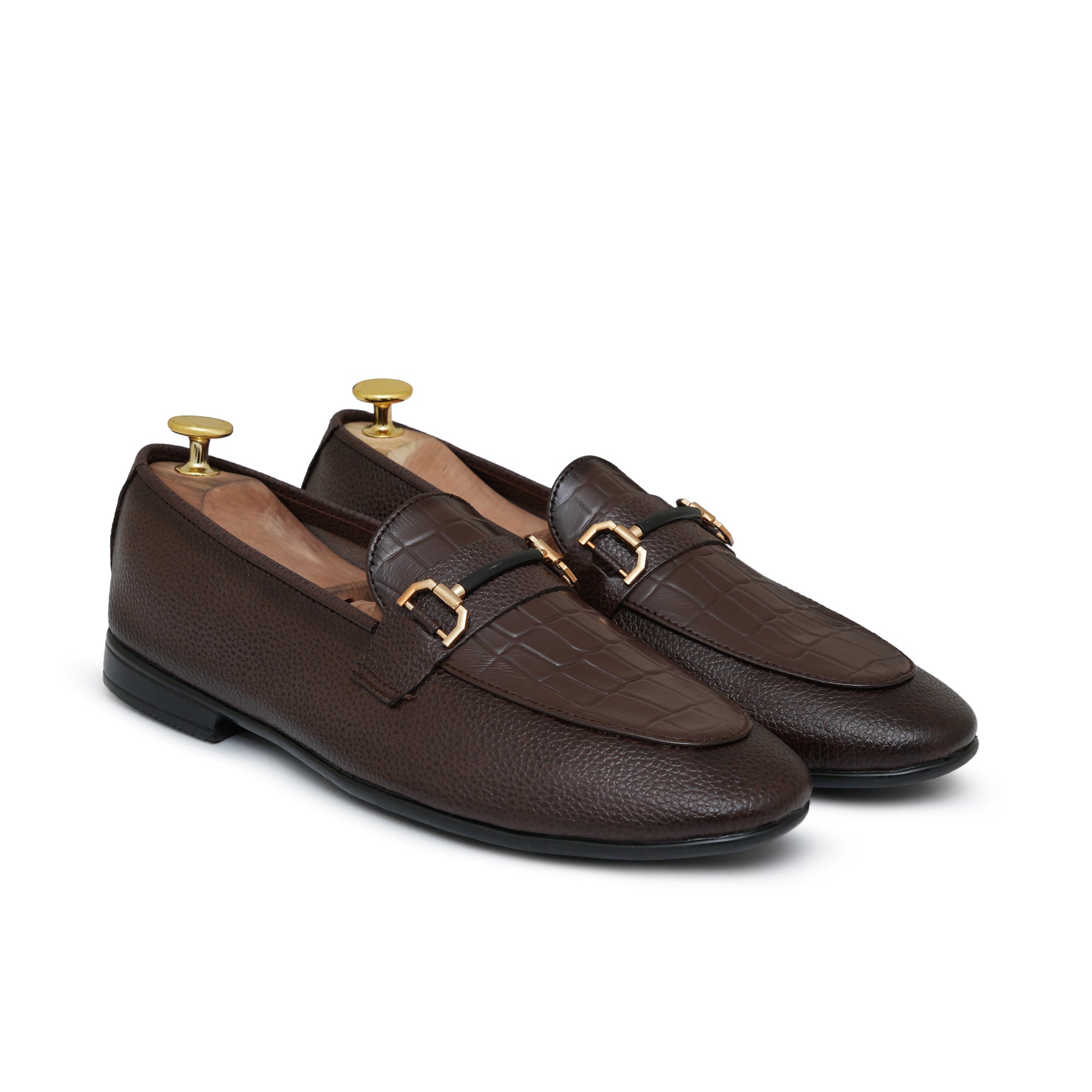 Brown Croc Embossed Folding Shoe PA41