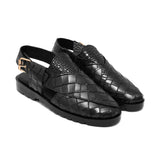 Black Croc Peshawari Chappal Da33