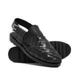 Black Croc Peshawari Chappal Da33