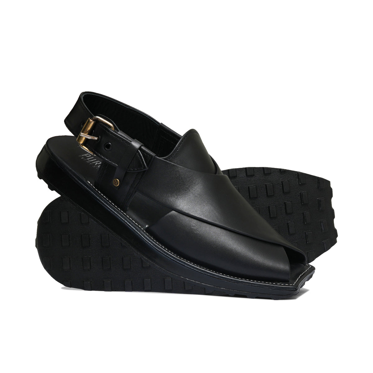 Black Leather Sandal DD01