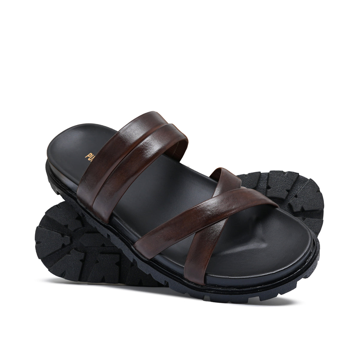 Brown Cross Slipper SA131