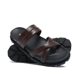 Brown Cross Slipper SA131