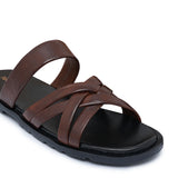 Brown Leather Slipper SA135