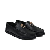 Kids' Elegant Black Buckle Shoe Lak10