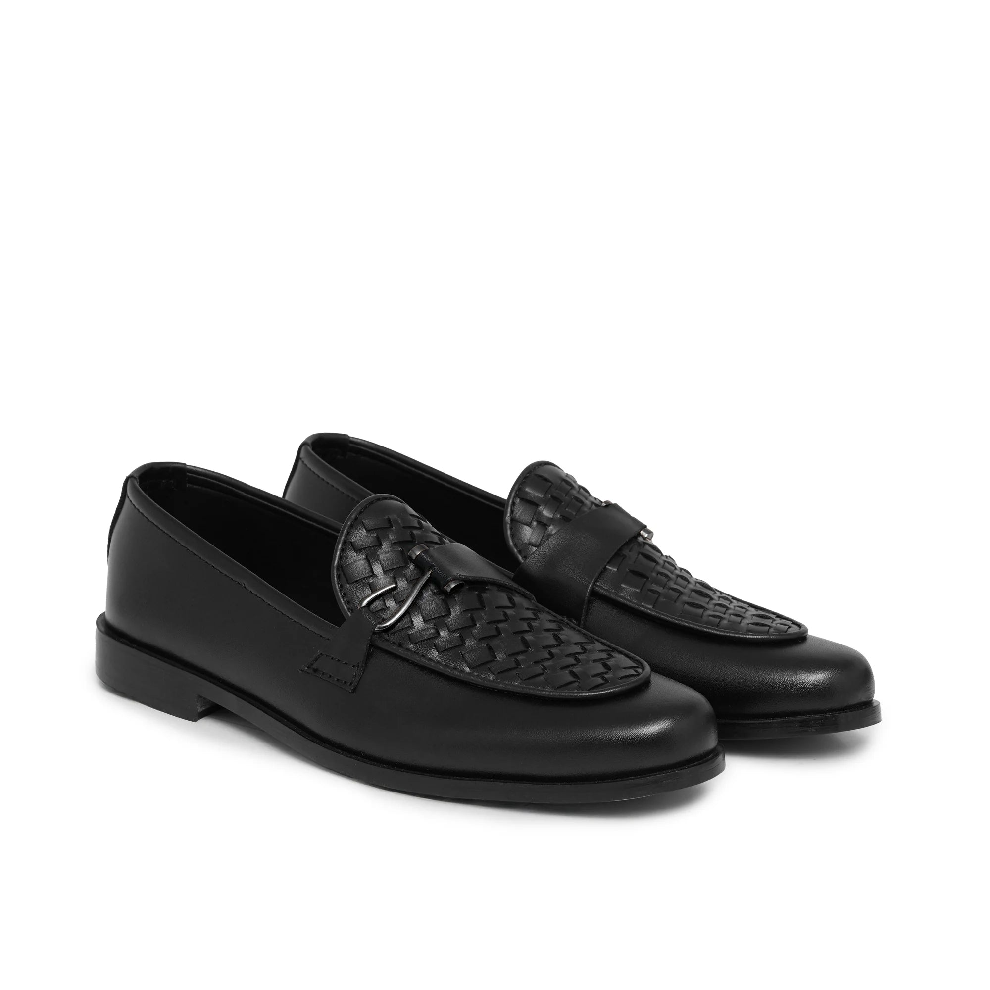 Black Woven Hook Buckle Shoe FZ41