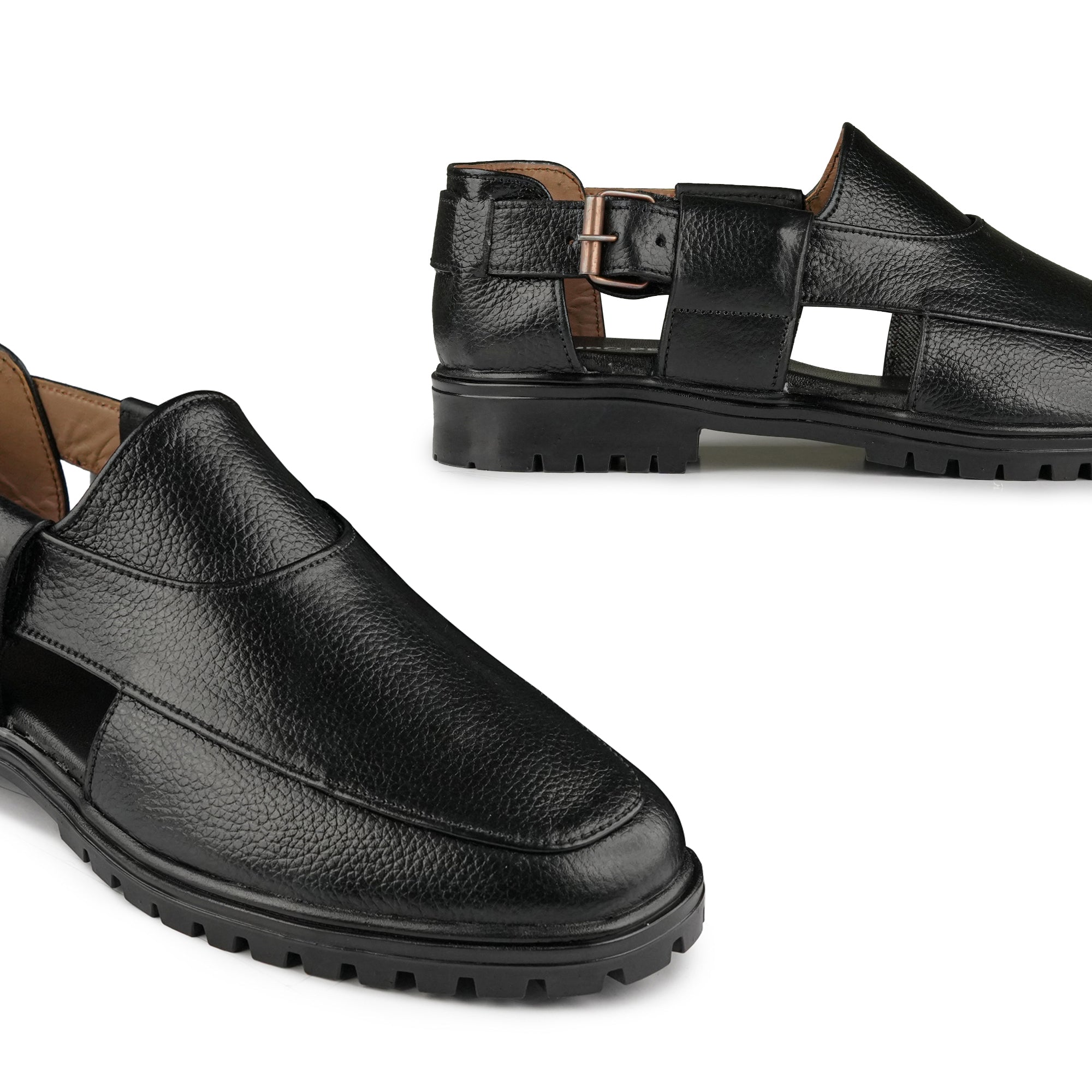 Classic Black Peshawari Chappal DAZ1