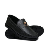 Kids' Elegant Black Buckle Shoe Lak10