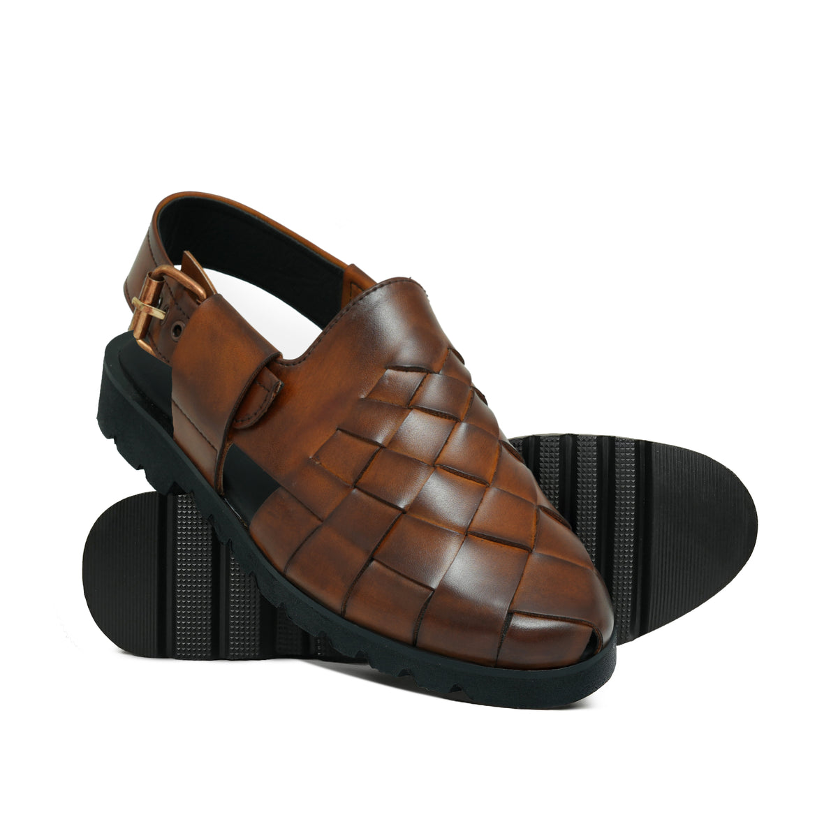 Tan Croc Leather Peshawari Chappal DZ48